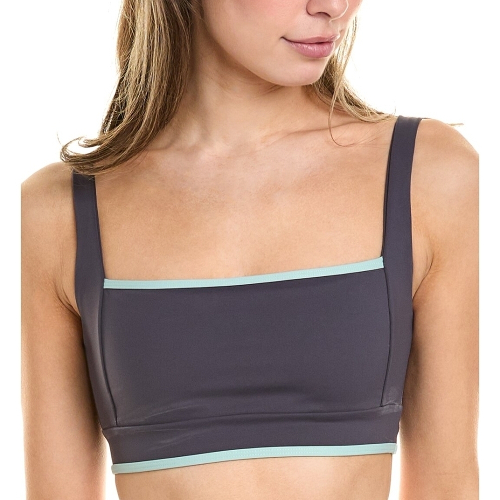 IVL Collective Purple Sports Bra, Blue Trim.  Size 6.  Sold By Revolve